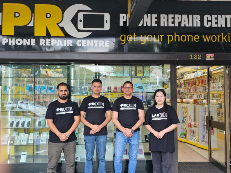 Phone Repair Centre St Marys showroom accessories display wall with chargers and cases