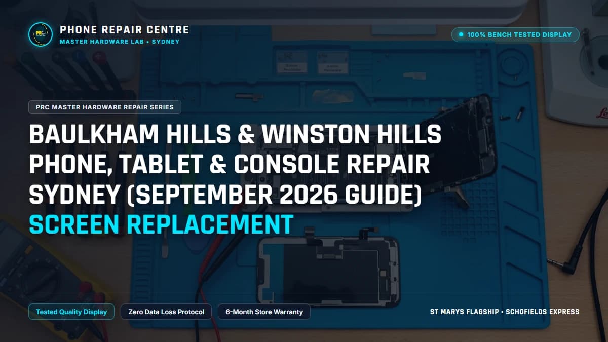 Baulkham Hills & Winston Hills Phone, Tablet & Console Repair Sydney (September 2026 Guide) Screen Replacement: Cost, Specs & Sydney Lab Guide
