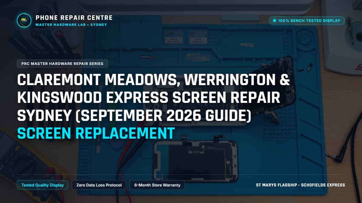 Claremont Meadows, Werrington & Kingswood Express Screen Repair Sydney (September 2026 Guide) Screen Replacement: Cost, Specs & Sydney Lab Guide