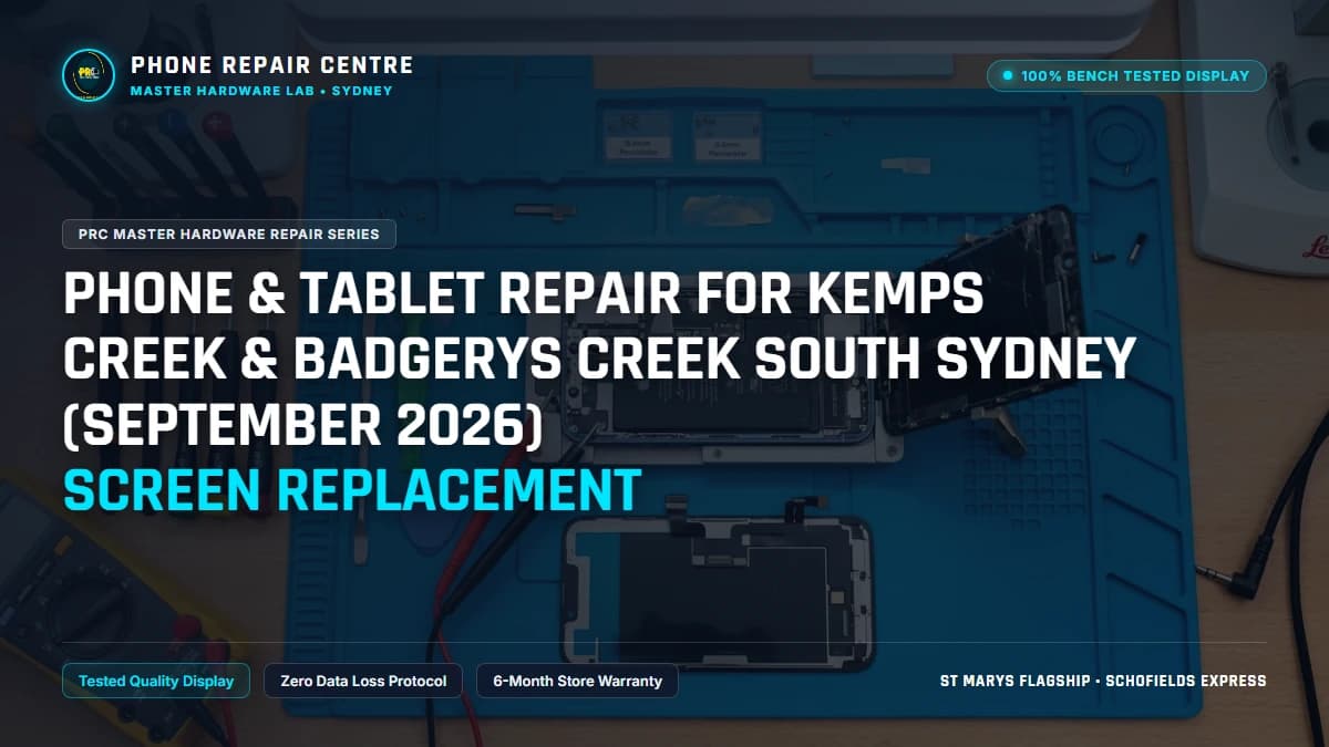 Phone & Tablet Repair for Kemps Creek & Badgerys Creek South Sydney (September 2026) Screen Replacement: Cost, Specs & Sydney Lab Guide
