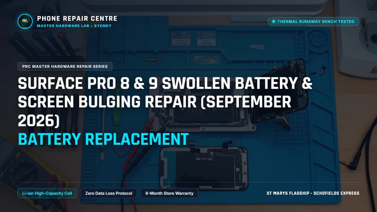 Surface Pro 8 & 9 Swollen Battery & Screen Bulging Repair (September 2026) Battery Replacement: Cost, Specs & Sydney Lab Guide