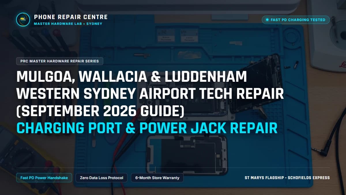 Mulgoa, Wallacia & Luddenham Western Sydney Airport Tech Repair (September 2026 Guide) Charging Port & Power Jack Repair: Cost, Specs & Sydney Lab Guide