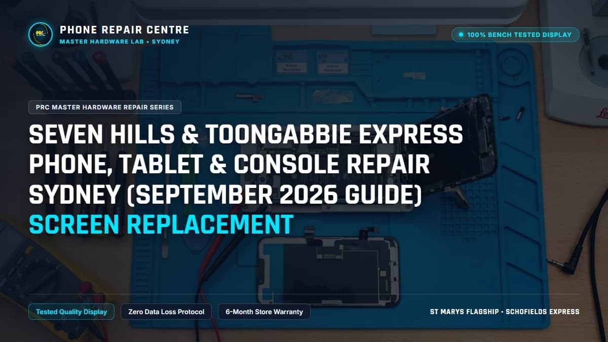 Seven Hills & Toongabbie Express Phone, Tablet & Console Repair Sydney (September 2026 Guide) Screen Replacement: Cost, Specs & Sydney Lab Guide