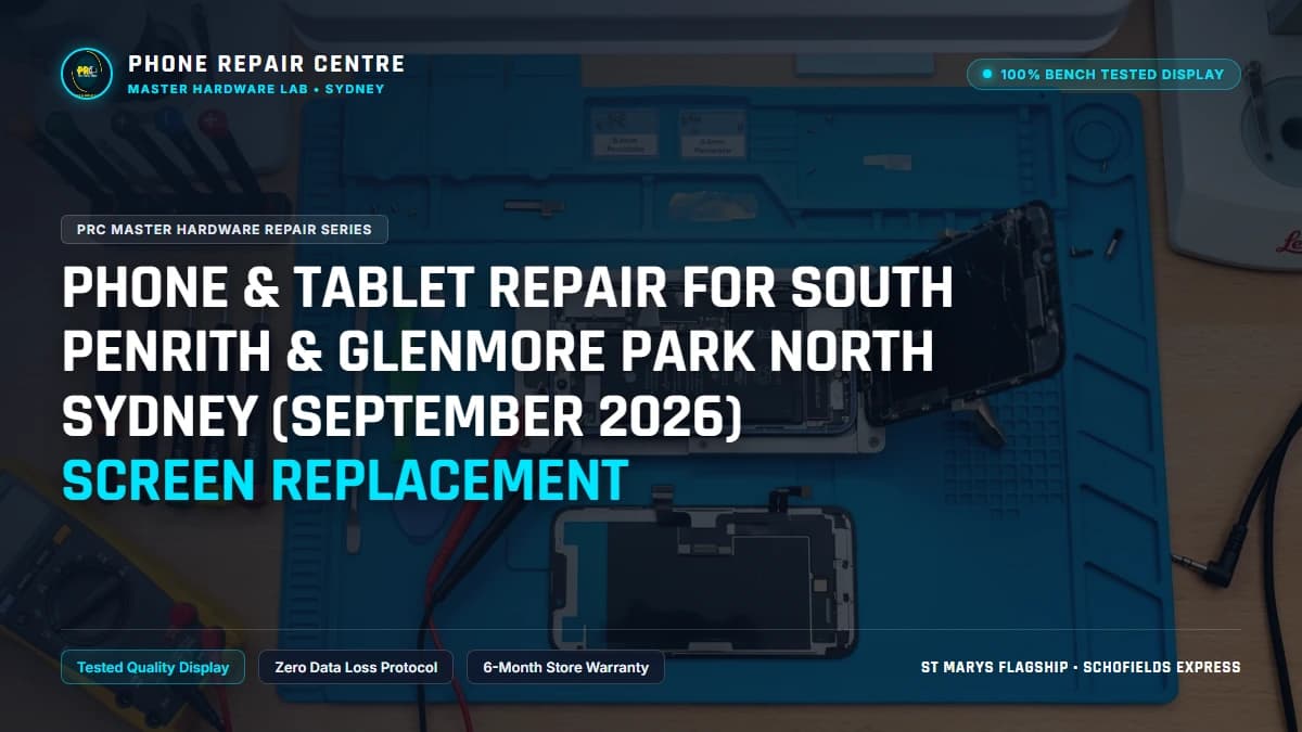 Phone & Tablet Repair for South Penrith & Glenmore Park North Sydney (September 2026) Screen Replacement: Cost, Specs & Sydney Lab Guide